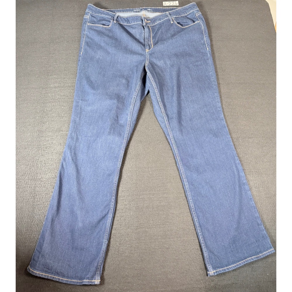 Old Navy Wow Boot-Cut Jeans Womens 20 Mid-Rise Dark Wash Denim Stretch Blue